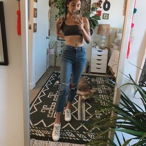 UO BDG girlfriend high rise ripped jeans